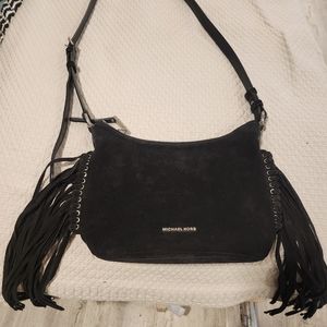 Michael Kors Billy Black Suede Fringe